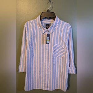 NWT Nautica Jeans Oxford Large Stripe Top M